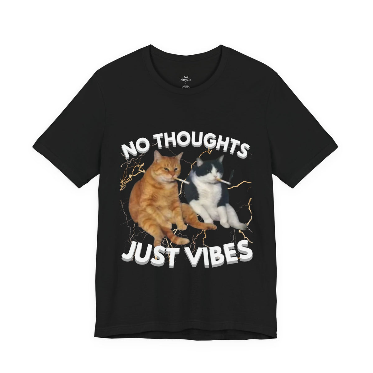 "NO THOUGHTS JUST VIBES" Tee - KittyClo